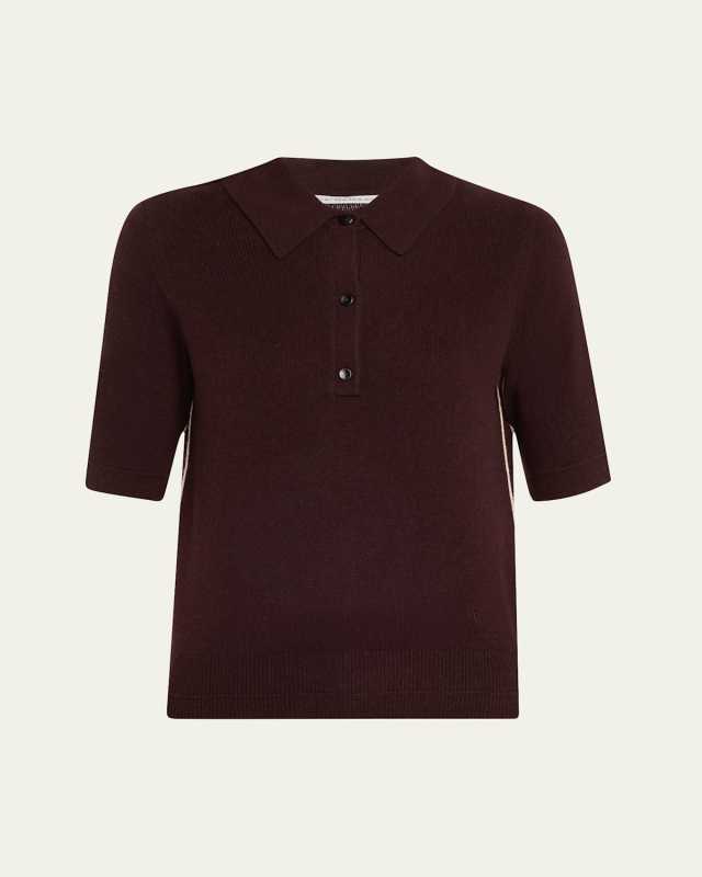Petite Polo Cashmere Top